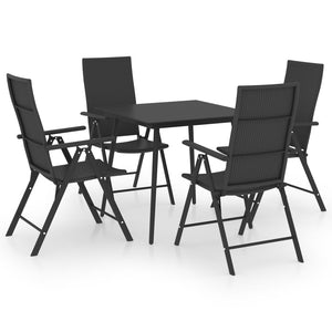 vidaXL 5-piece Outdoor Dining Set Black