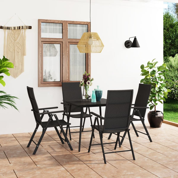 vidaXL 5-piece Outdoor Dining Set Black