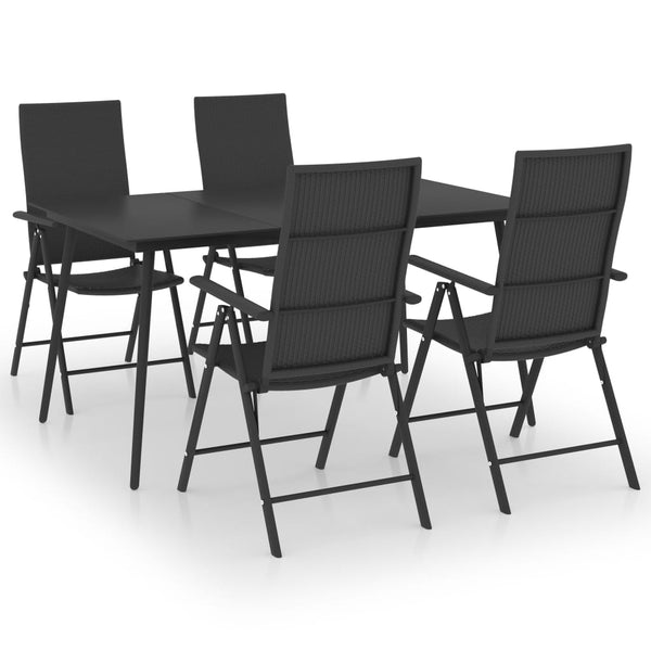 vidaXL 5-piece Outdoor Dining Set Black