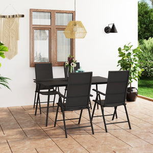 vidaXL 5-piece Outdoor Dining Set Black