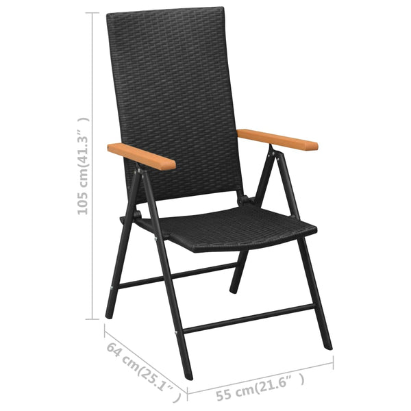 vidaXL 3-Piece Outdoor Dining Set Black and Brown