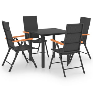 vidaXL 5-Piece Garden Dining Set Black and Brown