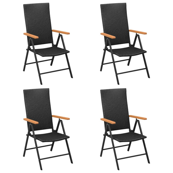 vidaXL 5-Piece Garden Dining Set Black and Brown