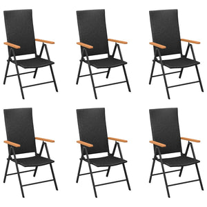 vidaXL 7-Piece Garden Dining Set Black and Brown