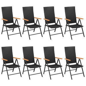 vidaXL 9-piece Outdoor Dining Set Black and Brown