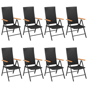 vidaXL 9-piece Outdoor Dining Set Black and Brown