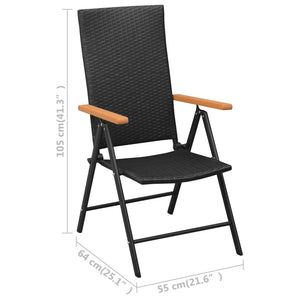 vidaXL 9-piece Outdoor Dining Set Black and Brown