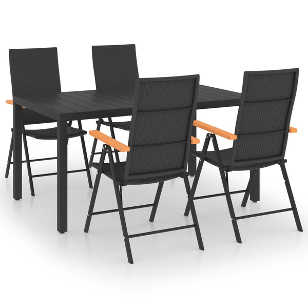 vidaXL 5-Piece Garden Dining Set Black and Brown