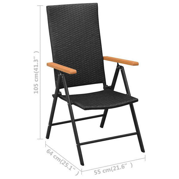 vidaXL 3-Piece Outdoor Dining Set Black and Brown