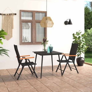 vidaXL 3-Piece Outdoor Dining Set Black and Brown