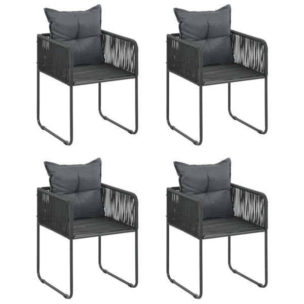 vidaXL 5-Piece Garden Dining Set PVC Rattan Black
