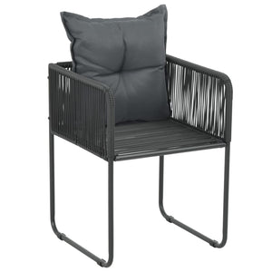 vidaXL 5-Piece Garden Dining Set PVC Rattan Black