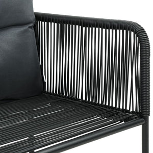 vidaXL 5-Piece Garden Dining Set PVC Rattan Black