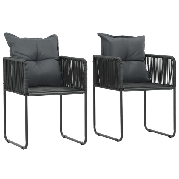 vidaXL 3-Piece Garden Dining Set PVC Rattan Black