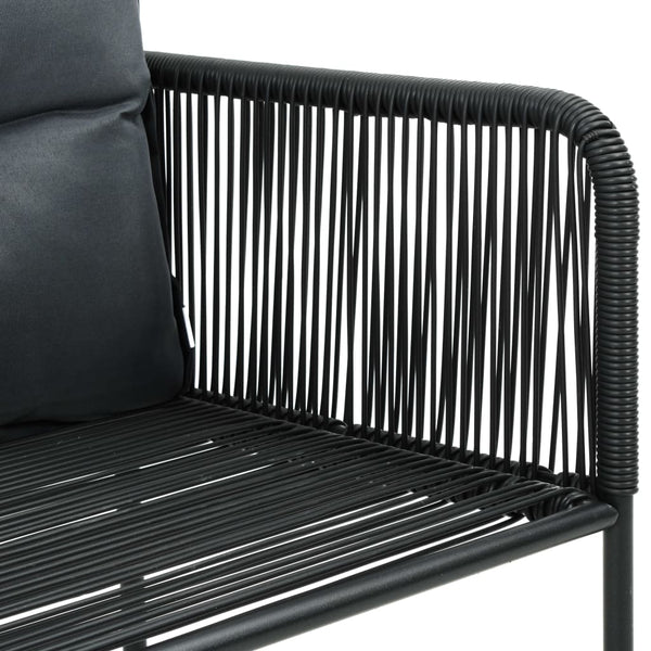 vidaXL 3-Piece Garden Dining Set PVC Rattan Black