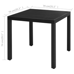vidaXL 3-Piece Garden Dining Set PVC Rattan Black