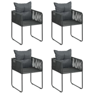 vidaXL 5-Piece Garden Dining Set PVC Rattan Black