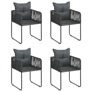 vidaXL 5-Piece Garden Dining Set PVC Rattan Black