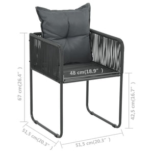vidaXL 5-Piece Garden Dining Set PVC Rattan Black