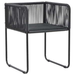 vidaXL 7-Piece Garden Dining Set PVC Rattan Black