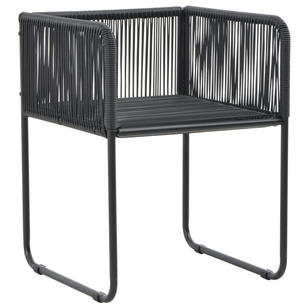 vidaXL 7-Piece Garden Dining Set PVC Rattan Black