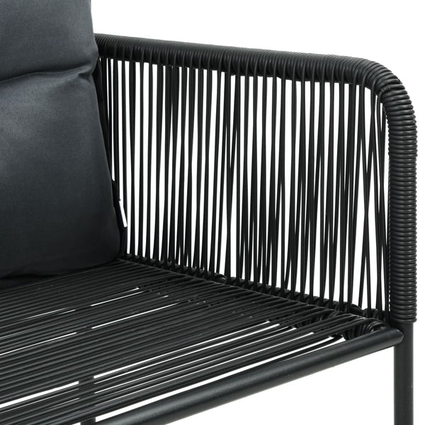 vidaXL 7-Piece Garden Dining Set PVC Rattan Black