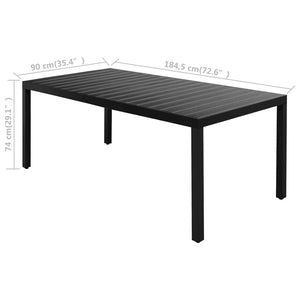 vidaXL 7-Piece Garden Dining Set PVC Rattan Black