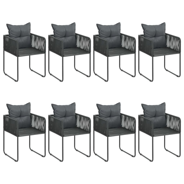 vidaXL 9-piece Garden Dining Set PVC Rattan Black