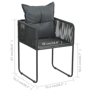 vidaXL 9-piece Garden Dining Set PVC Rattan Black