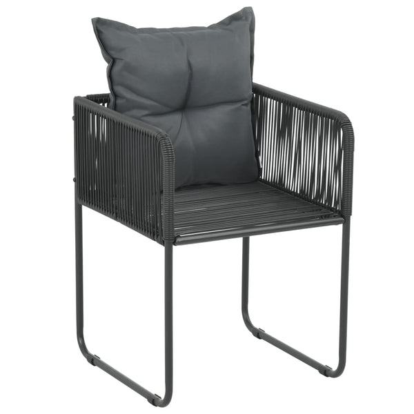 vidaXL 5-Piece Garden Dining Set PVC Rattan Black and Brown