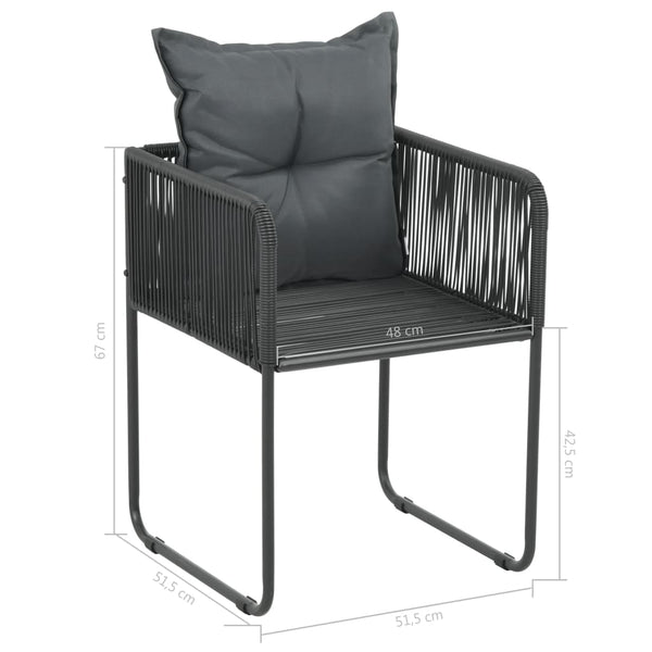 vidaXL 5-Piece Garden Dining Set PVC Rattan Black and Brown