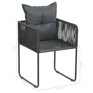 vidaXL 7-piece Garden Dining Set PVC Rattan Black and Brown