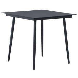 vidaXL 3-Piece Garden Dining Set PVC Rattan Black