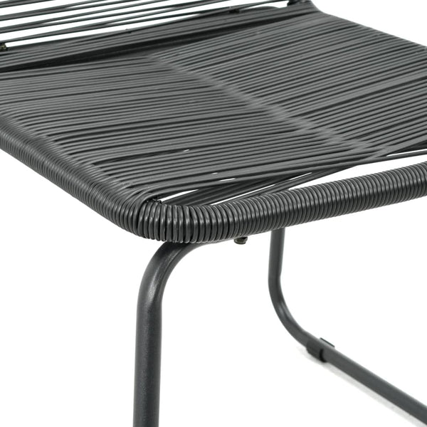 vidaXL 3-Piece Garden Dining Set PVC Rattan Black