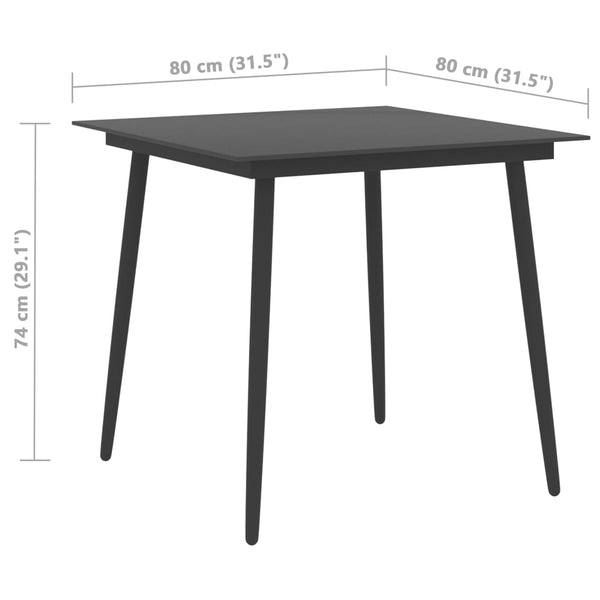 vidaXL 3-Piece Garden Dining Set PVC Rattan Black