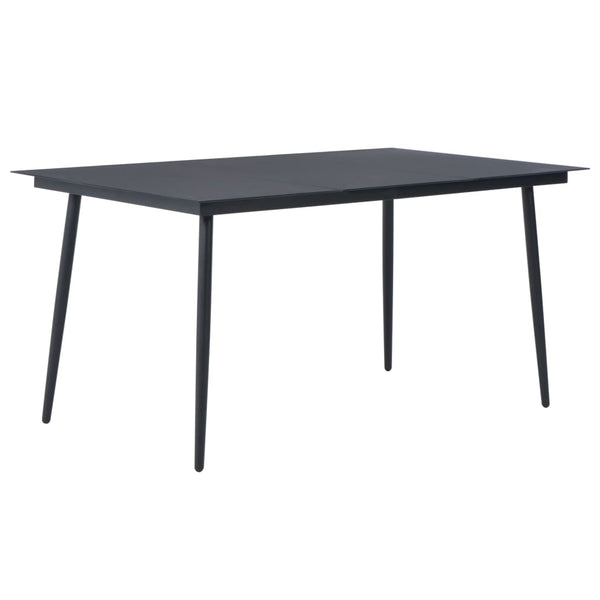 vidaXL 7-Piece Garden Dining Set PVC Rattan Black