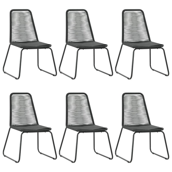 vidaXL 7-Piece Garden Dining Set PVC Rattan Black