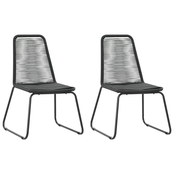 vidaXL 3-Piece Garden Dining Set PVC Rattan Black