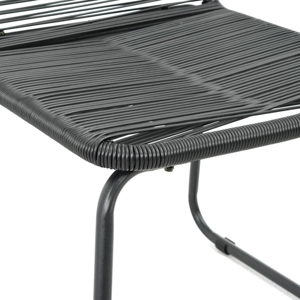 vidaXL 3-Piece Garden Dining Set PVC Rattan Black