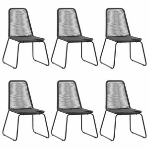 vidaXL 7-Piece Garden Dining Set PVC Rattan Black