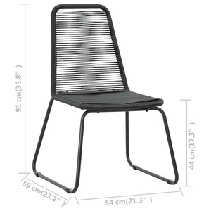 vidaXL 7-Piece Garden Dining Set PVC Rattan Black