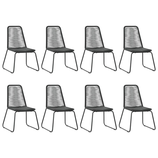 vidaXL 9-piece Garden Dining Set PVC Rattan Black
