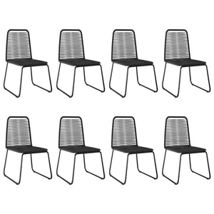 vidaXL 9-piece Garden Dining Set PVC Rattan Black and Brown