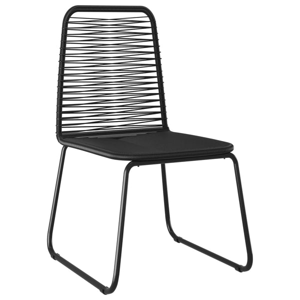 vidaXL 3-Piece Garden Dining Set PVC Rattan Black