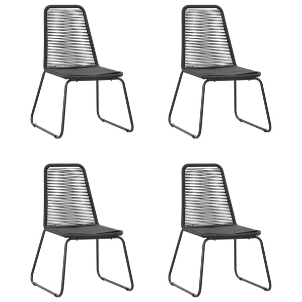 vidaXL 5-Piece Garden Dining Set PVC Rattan Black
