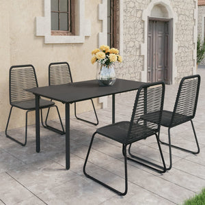 vidaXL 5-Piece Garden Dining Set PVC Rattan Black