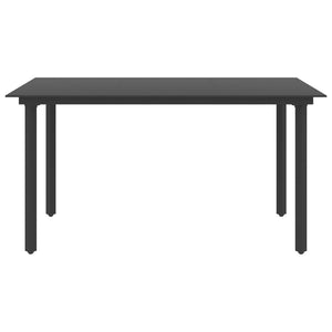 vidaXL 7-Piece Garden Dining Set PVC Rattan Black