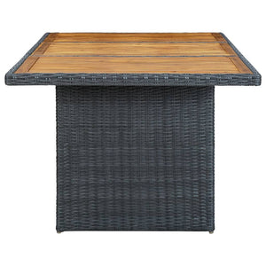 vidaXL 7-Piece Garden Dining Set with Cushions Poly Rattan Dark Grey
