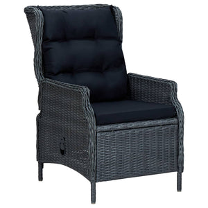 vidaXL 9-piece Garden Dining Set with Cushions Poly Rattan Dark Grey