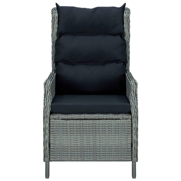 vidaXL 7-Piece Garden Dining Set with Cushions Poly Rattan Light Gray